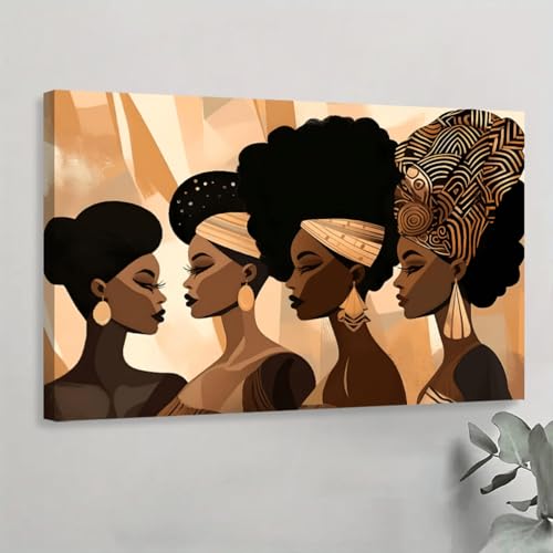 Affiche sur toile femme africaine 80x110 cm encadrée pour salon