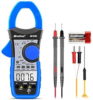 HOLDPEAK Digital Clamp Multimeter HP-570C 4000 Counts Auto-ranging Multimeter with AC/DC Voltage & Current, Resistance, Capacitance, Frequency, Diode, Hz Test, Continuity Buzzer, Voltage Detect