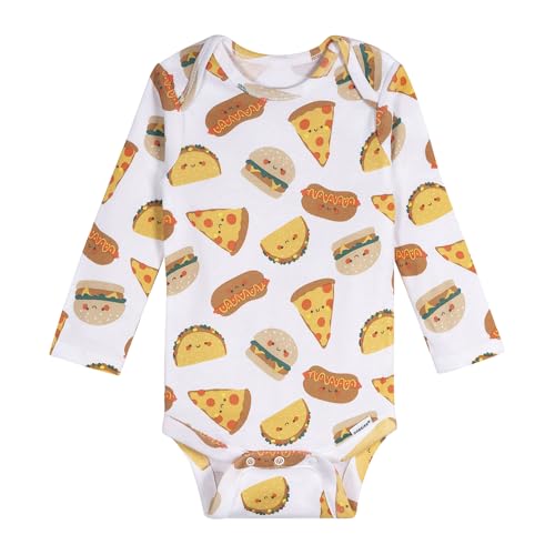 Image of Onesies Brand Unisex Baby 6-Pack Long Sleeve Bodysuits - Breathable Cotton One-Piece Outfits for Newborns & Infants