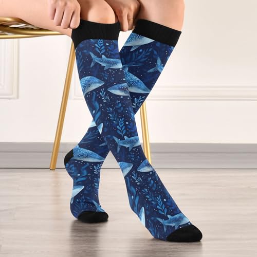 Image of Fisyme Socks for Women Men, Warm Comfort Athletic Crew Running Hiking Cycling Compression Socks