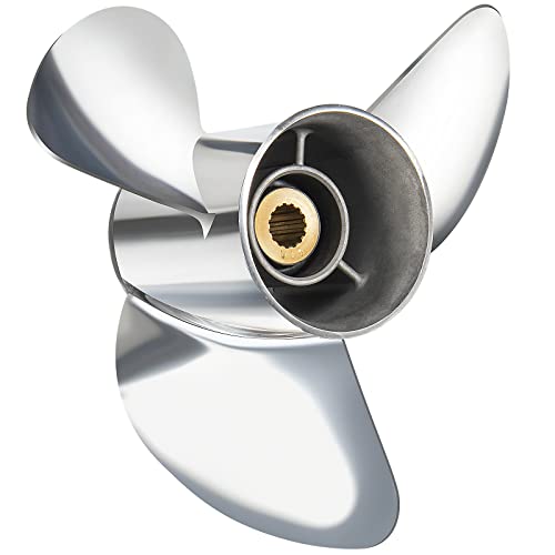 Image of VIF Jason Marine OEM Upgrade Stainless Steel Boat Propeller Compatible with Yamaha 150hp 175hp 200hp 220hp 225hp 250hp F150 F175 F200 F225 Outboard Engines,15 Spline Tooth