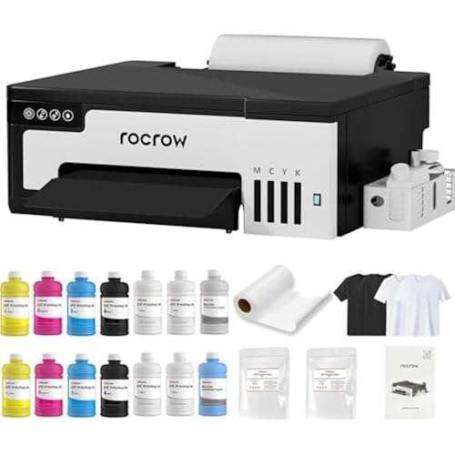 L8058 DTF Printer Machine with XP600 Printhead, Auto Cleaning for DIY & Custom Printing,White Ink Mixing, L8,A4 DTF Printer Bundle with Pre-Installed Laptop for DIY T Shirt Printing