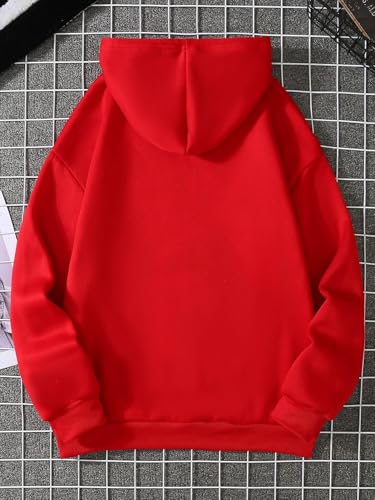 Image of SXV STYLE Hooded Pullover Solid Plain Unisex Cotton Oversized Baggy Sweatshirt Hoodie