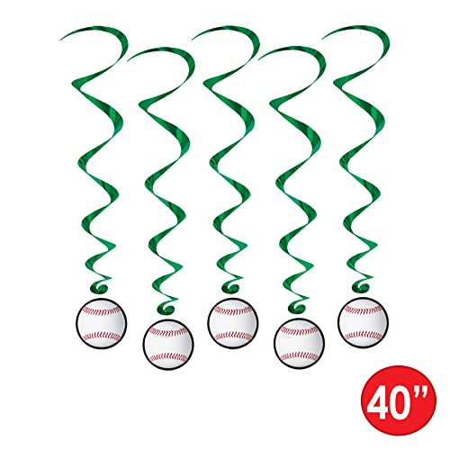 Baseball Whirls Sports Party Hanging Decorations (5/Pkg) #TOP1
