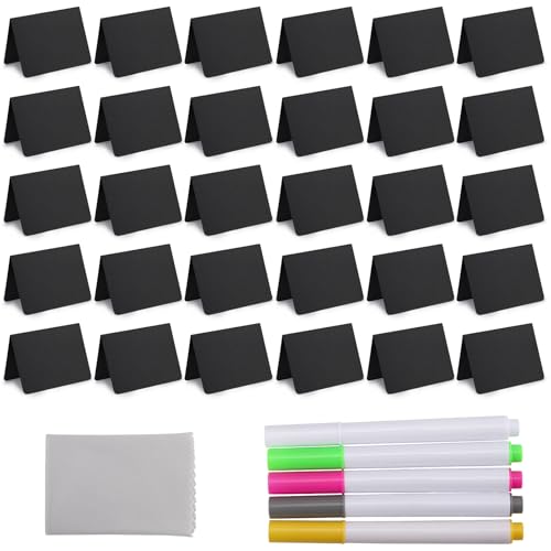 30 Pack 4'x3' Mini Chalkboard Signs for Food, Food Signs for Buffet, Food...