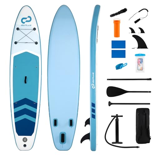COSTWAY Tabla Paddle Surf Hinchable, Stand Up Paddle Board Inflable con Remo, 3 Aletas, Bomba Manual, Mochila de Viaje, 336 cm Padel Surf para Jovenes y Adultos, Soporta hasta 160 kg (Azul Oscuro)