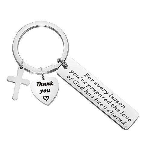 BAUNA Sunday School Teacher Appreciation Gifts For Every Lesson You've Prepared the Love of God Has Been Shared Religious Teacher Keychain Bible Study Teacher Gift (Sunday School Teacher Keychain)