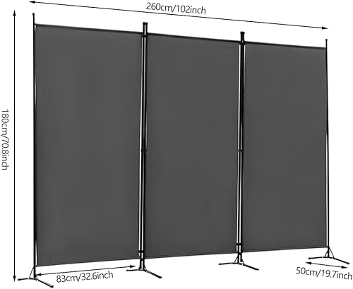 Miniatura 3 de 3 Panel Room Divider, Folding Partition Privacy Screens, 6FT Tall Freestanding Room Dividers Room Separator Home Office Walls Dividers,102" W x 71"
