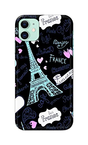 Image of PRINTFIDAA Lovers Famous Place Eiffel Tower in Paris Printed Designer Hard Back Case Cover for Apple iPhone 11 (6.1 inch), A2221, A2111 -(SF) MVN1003