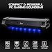 ENHANCE Gaming Attack Sound Bar PC Speaker - Under Monitor Soundbar Computer Speaker with Loud 40W Hi-Fi Audio, 3 LED Color Modes, and Dual Inputs for PC, Laptop, or Phone AUX