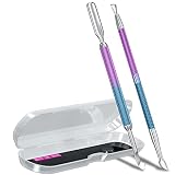 GA&EN 2PCS Blue Purple Mermaid Cuticle Pusher Tool and Scraper Nail Pusher