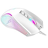 [Ratón para Juegos de Alto Rendimiento: ] El mouse para juegos con cable adopta un sensor óptico de alta precisión, sensible a la reacción del movimiento del mouse, respuesta rápida sin demora, la vida útil de la tecla es de 10 millones de clics. El chip de juego de alto rendimiento garantiza la estabilidad de la transmisión y la precisión de la información de datos, mejora el rendimiento y la experiencia del juego
