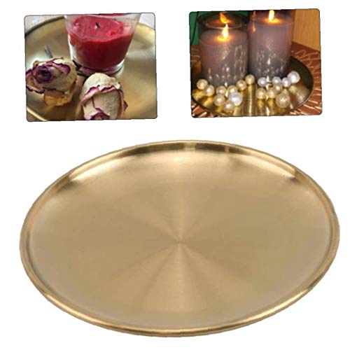 Stainless Steel Dining Plate Golden Gerechten Ronde Cake Steak Tray Voedsel Container Tablewares Keuken Opslag voor Cake… - Image 3