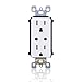 Leviton WSG15-DZ LevNet RF Split Duplex TR Receptacle with LED Locator