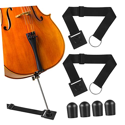 FUNOMOCYA Cello Anti-slip Mat Endpin Anchor Set 2 Black Mats 4 Black Bass Endpin Straps Musical Instrument Supplies
