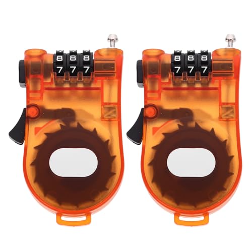 Abaodam Candado de Cable Extensible para Bicicleta y Snowboard, 2 Unidades, Acero Resistente Transparente Naranja, Portátil y Seguro para Maletero, Casco y Scooter Eléctrico, 10 X 5 X 2