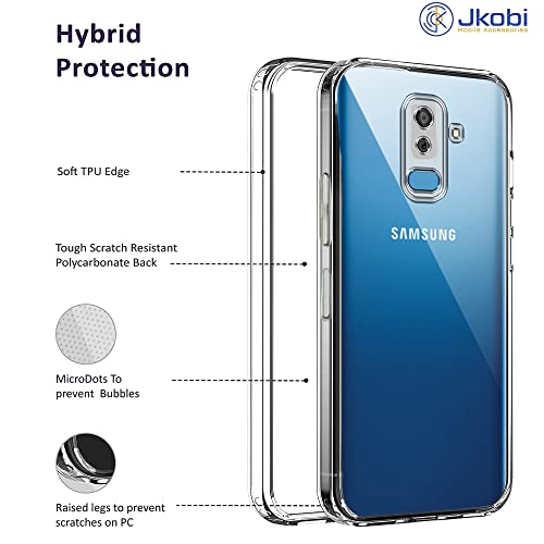 Image of Jkobi Back Cover Case for Samsung Galaxy A6 Plus (Silicone Crystal Clear | Pure Camera Protection | Soft and Flexible for Charger and Headphone sockets | Shockproof Bumpers | Transparent)