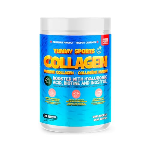 Yummy Sports Marine Collagen Powder - Marine Collagen Supplement Powder for Hair Nail Skin and Joint Health - Collagen Marine Powder for Men Women - 435G, 30 Servings - Unflavored
