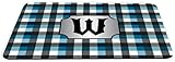 Rikki Knight Letter W Initial Blue Black Grey Plaid Lightning Series Gaming Mouse Pad (MPSQ-RK-46091)