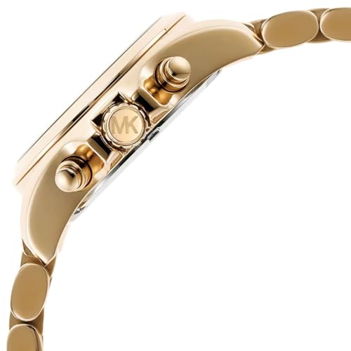Image of Michael Kors Analog Green Dial Women Watch-MK7257I, Gold Band