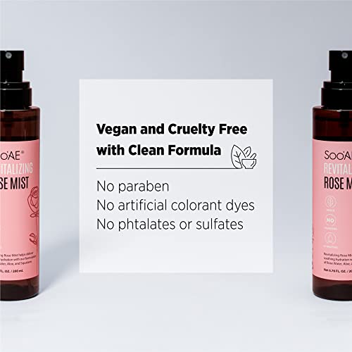 Soo'ae Revitalizing Rose Mist, Hydrating Face Mist Spray With Rose Water Net 6.76 Fl. Oz. / 200 Ml, 1 Count - Alcohol Free Toner Facial Mist #TOP4