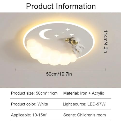 Plafonnier LED variable pour chambre d'enfant avec télécommande lune et étoiles - 3