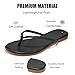 MOAILAOZI Flip Flops Sandals for Women, Summer Fashion Leather Slippers, Lightweight Comfortable Beach Sandals Slip On Flat Dressy zjc-5 Black Size 6