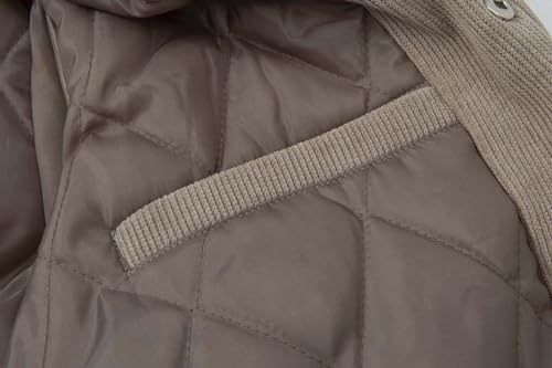 Cloaka Men'S Varsity Jacket Letterman Baseball Bomber Jacket Fall Spring Lightweight Fashion Causal Streetwear Khaki M thumb #5