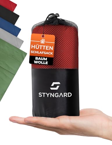 STYNGARD 2in1 Hüttenschlafsack Baumwolle Leicht - Dünnes Schlafsack...
