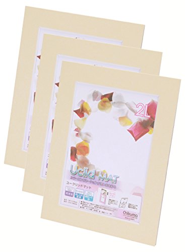 Chikuma フォトフレーム Uclidマット 2L きなり 3冊セット 30024-3