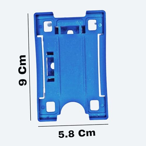 Image of ANG ID Card Holder Set - Includes Lanyard and Round Retractable Badge Reel (Blue, Pack of 1, 3-in-1 Combo)
