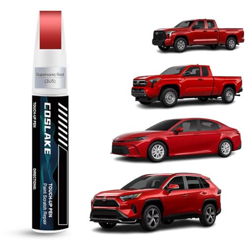 Car Touch Up Paint(Supersonic Red(3U5(Include 2SC))) for Toyota, Car Paint Scratch Repair Kit, Quick & Easy Solution to Repair, 2 in 1 Scratch Remover Pen with Color-Matched