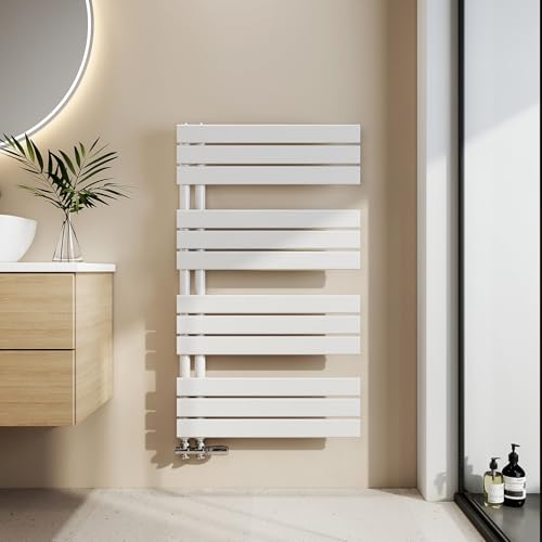 EMKE Toallero Baño Radiador Plano, toallero de Paneles, 1041 x 600 mm, Blanco, secador de Toallas con conexión Lateral, 639W, radiador secador de Toal...