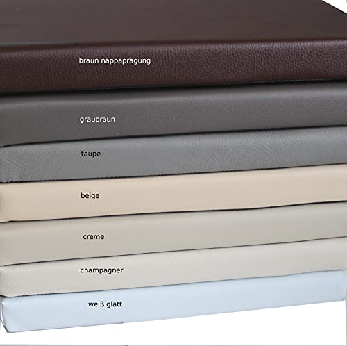 IDEALES hochwertiges Sitzkissen Stuhlkissen Bankkissen für Haus und Garten aus Kunstleder 40 cm x 40 cm (Champagner) Cover