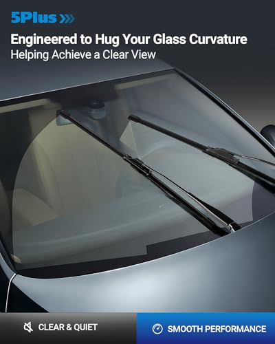 Image of Wipers Replacement for Ford Flex 2009-2019 Windshield Wiper Blades,24 inch+22 inch Windshield Wipers with 12 inch Rear Wiper Blade - Factory Fit & All-Season OEM Quality (Pack of 3)