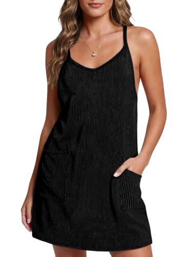 Image of Fisoew Womens Tennis Athletic Dress Mini Romper Dress with Built in Shorts Summer Vacation Outfits