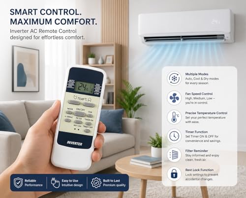 Image of Remote Compatible for Hitachi AC Remote Control Model RAW318KUD 137B Suitable for Window 1.5 Ton Air Conditioner 3 Star remotes - Match Keys Exactly to Replicate Genuine Remote Function