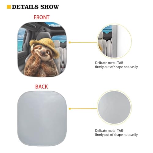 Image of Sloth Car Windshield Sun Shade Foldable 2-Piece Car Windshield Sunshades Window Shades Cover Sun Visor Shield for Most Sedan Truck SUV Auto Interior Protector