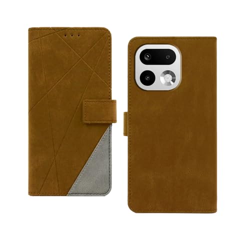 Image of amazon basics Realme 16 Pro Plus 5G Flip Cover | Card Pockets Wallet & Stand | Flip Cover for Realme 16 Pro Plus 5G (Brown with Grey)