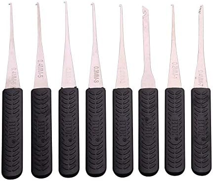 Loboo Idea Broken Key Extractor Set Home Depot Locksmith Tool Removal Hooks LockPick (12pcs, Black)