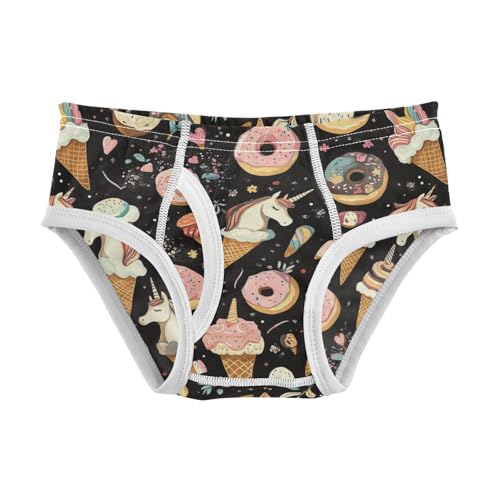 Wusikd Unicorns Ice Cream Boys' Underwear Cotton Doughnuts Boys Briefs Soft Toddler Underwear 2T