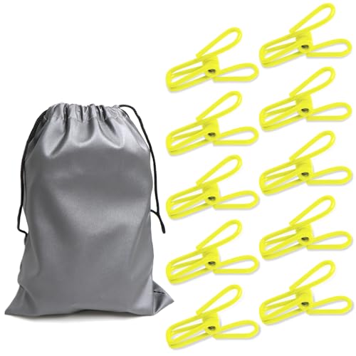 Chip Clips 60 Packs Utility 2 Inch - Metal Clip for Food Bag, PVC Coated Pins Heavy Duty with Waterproof Storage Bags, for Home Kitchen Camping Yellow