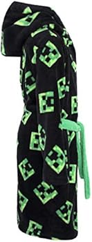 Minecraft, Badjas Voor Jongens, Fleece Met Capuchon En Zakken Kruippakje Loungewear Nachtkleding Tieners Gamer Cadeaus Turkoois 11 12 Jaar 3031626839