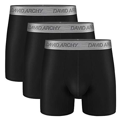 DAVID ARCHY Men's 3 Pack Luxury Micro Modal Underwear Breathable Ultra Soft Comfort