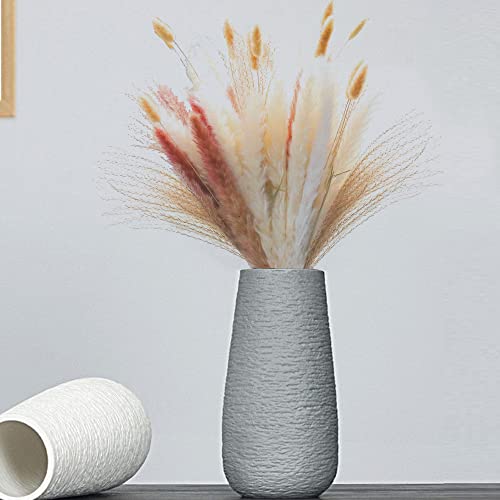 Pampasgras Getrocknet, 55 Stück Natürliche Trockenblumen, Braun, Weiße Pampas, Schilfgras und Kaninchengras Flauschige Trockenblumen Strauß, Boho deko, Deko Badezimmer & Deko Wohnzimmer Cover