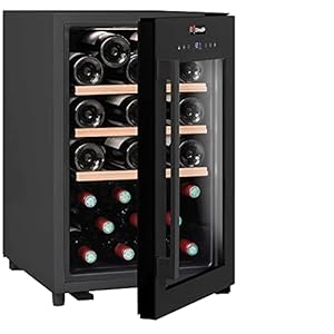 CLIMADIF F CS31 Design drankkoelkast met glazen deur, 31 flessen / 60 liter, TÜV-getest, inbouw wijnkoelkast, compact 62 x 40 x 54 cm, stil 42 dBA