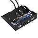 VBESTLIFE Floppy-Frontplatte, USB2.0 HD Audio Floppy-Frontplatte 3,5’’ 9-polig auf 2 USB2.0-Schnittstellen mit Einem Mikrofon und Einem Audiostecker