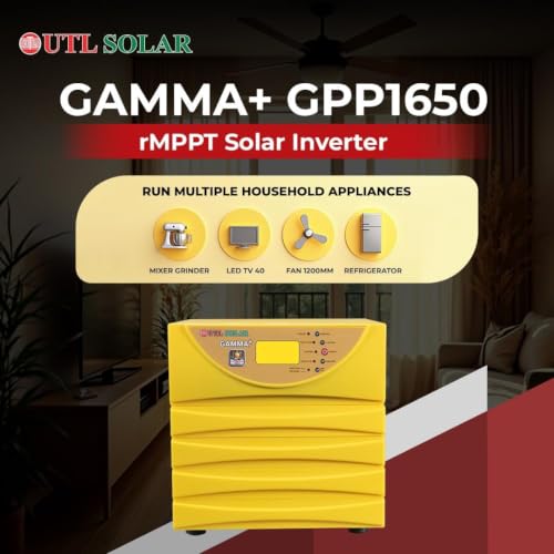 Image of UTL Gamma Plus 1650 rMPPT Solar Inverter | 1400VA /12V | Pure Sine Wave | Multi-Colour LCD Display | Supports Lithium & Lead-Acid Batteries | Home, Office & Shops | 3 Years Warranty