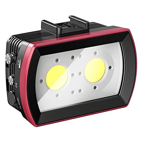 Seafrogs Diving Led Video Light 130FT/40M Waterproof White Red Blue Light Underwater Camera Filling Lights with Ball Head YS Adapter Photography Lighting for Gopro, Housing, Bracket(SL-21) Cover