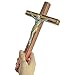 Crucifix Wall Cross, Handmade Catholic Crosses with Wooden Rosary, Wood Crucifix for Wall, Jesus Christian Wall Hanging Cross 10 Inch